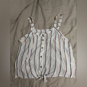 Reitmans Pink and Blue Striped Top